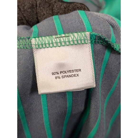 Peter Millar Teal and Gray Striped Polo Shirt - Picture 4 of 9